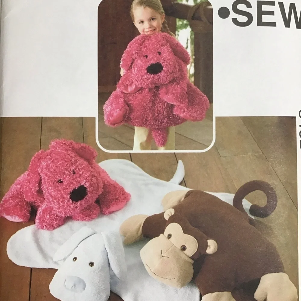 Kwik Sew Child’s PILLOWS BLANKETS Sewing Pattern Dog Monkey 2006 FF UNCUT NEW
